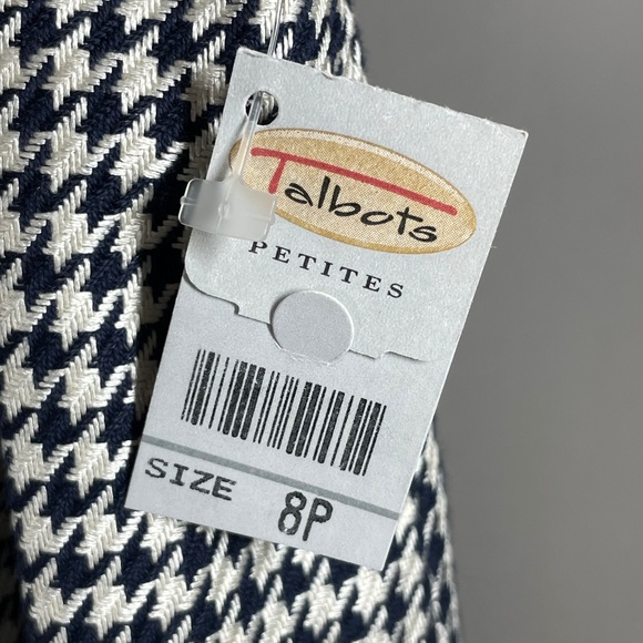 NEW Talbots Skirt Womens 8 petite black houndstooth classic preppy - Picture 5 of 9